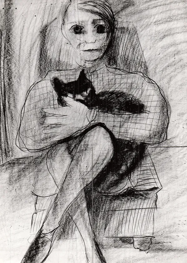 Selbstporträt mit Katze